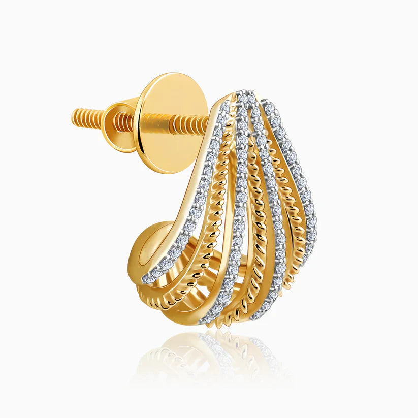 Golden Eternal Shell-Inspired Statement Earrings